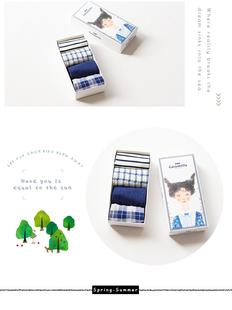 Mùa xuân và hè 2017 mới dành cho phụ nữ Hàn Quốc vớ vớ ngắn cotton cotton thấm hút mồ hôi thấm hút bốn đôi hộp quà vớ nike
