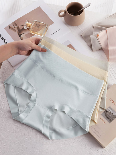 Women's Pure Cotton Antibacterial Crotch Briefs, High-Waisted, Tummy Control, Hip-Lifting, Comfortable, Breathable, Seamless, All-Cotton Underwear