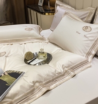 High end light lavish pure cotton 140 long suede cotton four sets European-style hotel name Cebu Embroidery Bed bedding