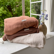 Sun-style folk juku pure cotton light soft glutinous 100S breathable double layer yarn four sets of naked sleeping quilt cover bedding