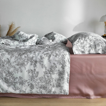 High end imports 80 Lanteles Cells Cells four pieces of printed sheet Quilt Cover Button Ice Silk Bed bedding