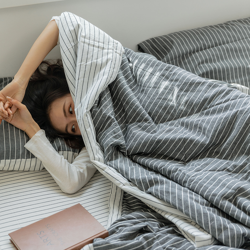 Class A New Washed Cotton Soybean Four-piece Set Pure Cotton Single Product Summer Quilt Bed Sheet Pillowcase Washable