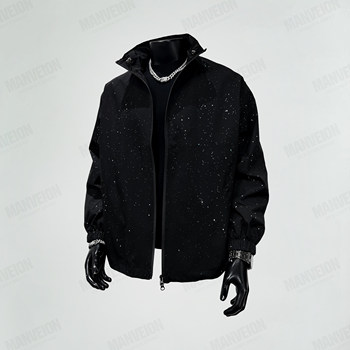 Early autumn hidden starry sky star bomber jacket for men