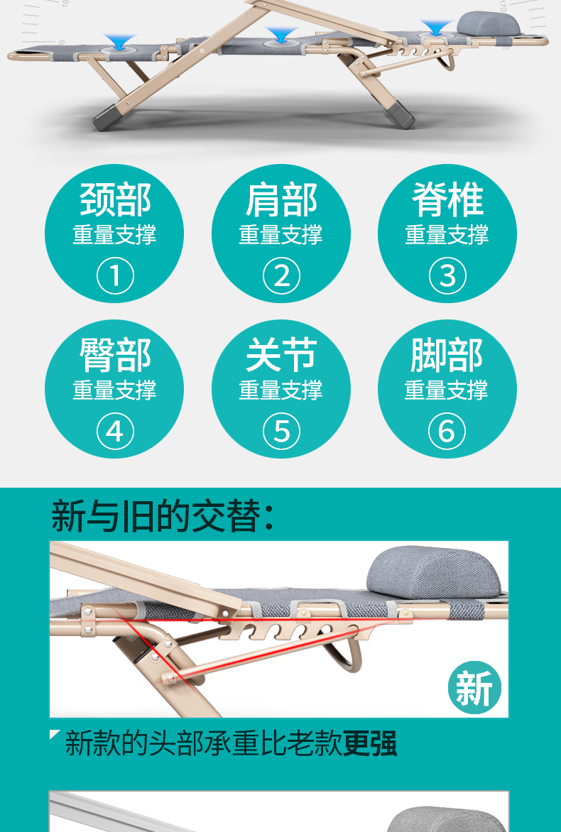 Solatube gấp giường giường đơn giường ngủ trưa nghỉ đơn giản trưa tịch ghế văn phòng chợp mắt ngủ trại giường - Giường giường gỗ xếp