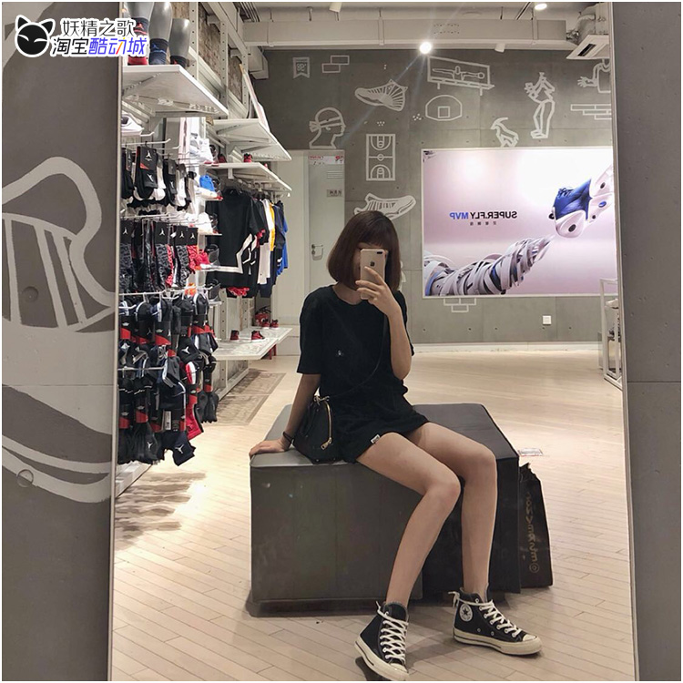 Bài hát yêu tinh Converse Converse 1970s Samsung tiêu chuẩn màu đen cao giúp người đàn ông thấp và giày nữ giày vải 162050 giày thể thao nam chính hãng