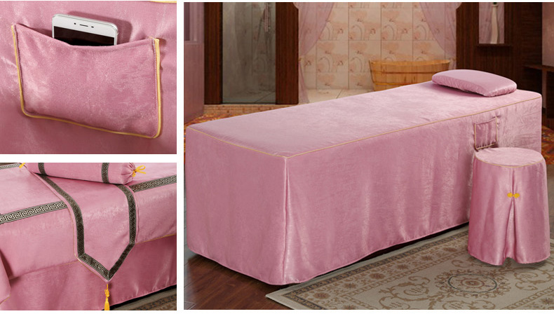 Beauty khăn trải giường vải gia đình bốn từ phía sau của massage nhung liệu pháp massage giường SPA giường thẩm mỹ viện tùy chỉnh - Trang bị tấm ga trai giuong cho spa