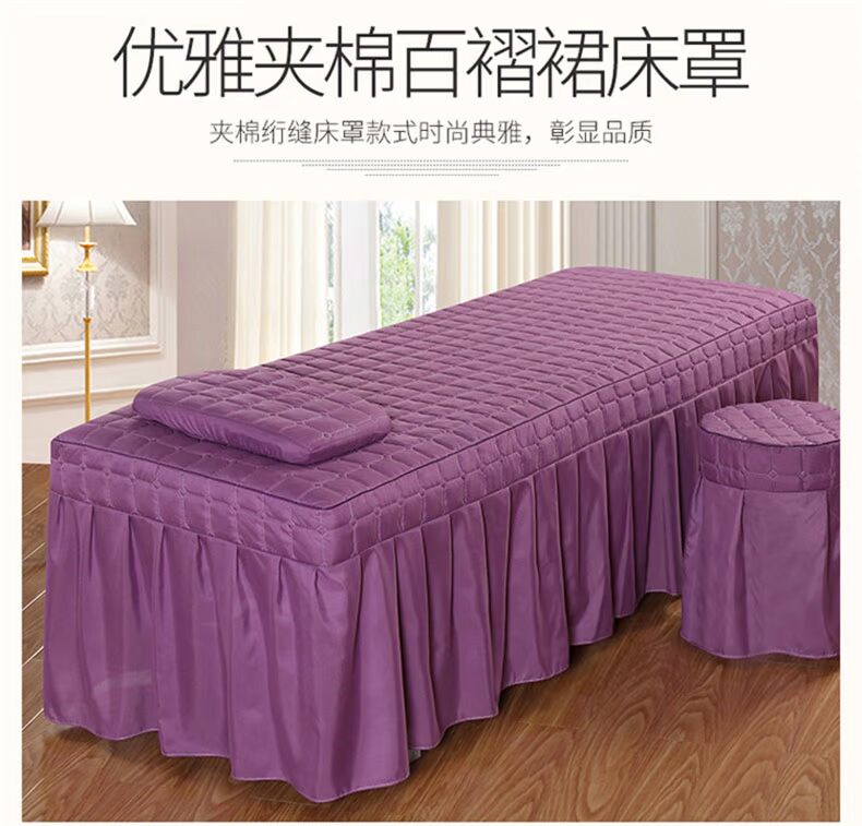 Chải tùy chỉnh vẻ đẹp trị liệu massage salon gia đình thân thiện với da bốn với lỗ SPA Beauty giường bedspread váy để gửi cốt lõi - Trang bị tấm tìm mua ga phủ giường spa