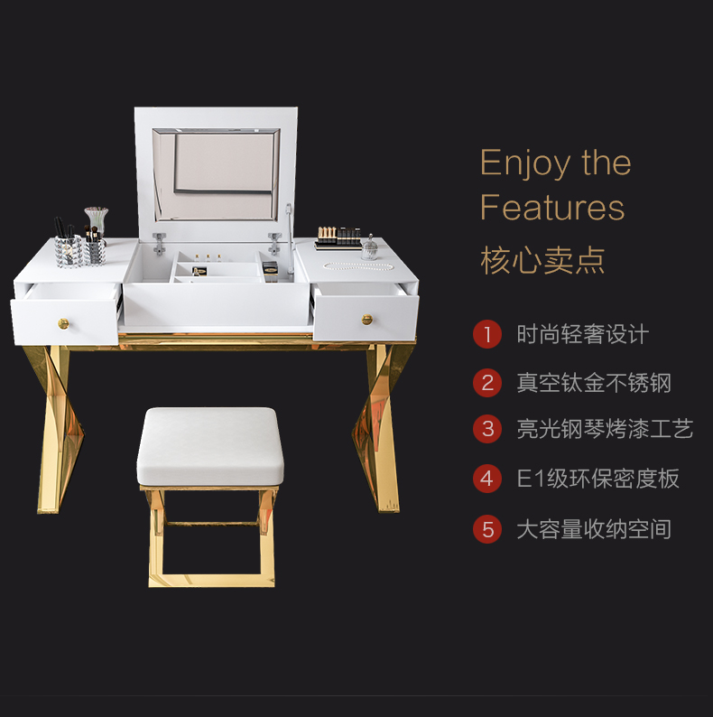 Tủ đồ nội thất kiểu Hồng Kông bốn ngăn kéo Tủ giày bên tủ bàn hiên phòng ngủ tủ phân phân bài hiện đại bàn trang điểm - Bộ đồ nội thất mẫu giường đẹp
