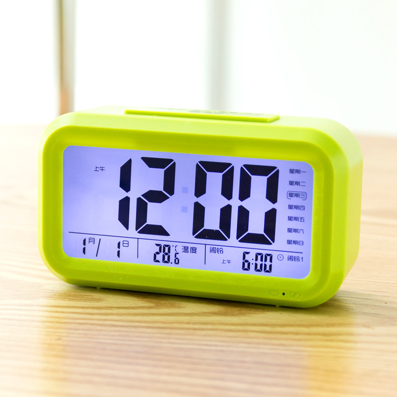 Rechargeable multi-function alarm clock Student mute bedroom bed head Luminous clock Desktop Intelligent digital electronic clock