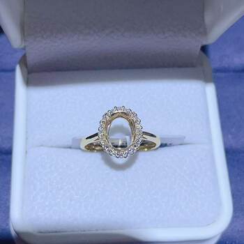 18k gold au750 zirconium ring with moissanite diamond