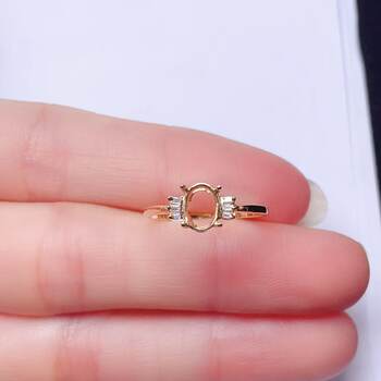 18k gold oval ring support supports customization according to drawings