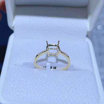18k gold square micro-set ring with moissanite diamonds