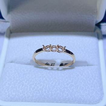 18k gold 2.5*2.5 row inlaid ring with empty support