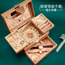 Jewelry box ring female princess European-style Korean jewelry storage box Earrings storage box Wedding birthday gift