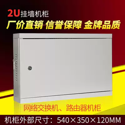 2U network Cabinet computer room small switch monitoring Wall wall-mounted simple standard broadband weak current host Shell