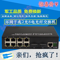 Gigabit 2 - 88 - 8 - electric ring network optical transceiver redundant self - healing optical switch belt management single - mode double fiber