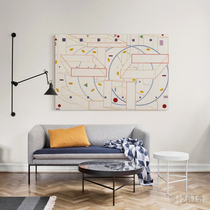 Artisan Nordic Living room Line Abstract Hung Painting Cream Wind Children house frescoes modern minimalist headboard Decorative Paintings