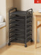 File Rack under the Table Multi-Layer Data Storage Cabinet Office File Classification Shelf with Wheels Pull-Out Trolley File Storage Artifact File Storage Basket Office Storage Artifact Iron Art