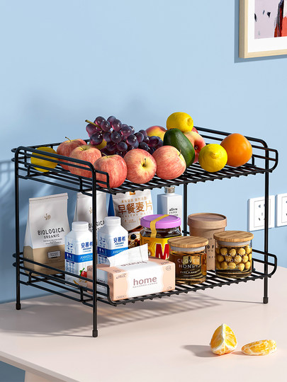 Desktop storage rack, kitchen storage rack, iron desk iron rack, double-layer rack, cosmetics and skin care product organizing rack