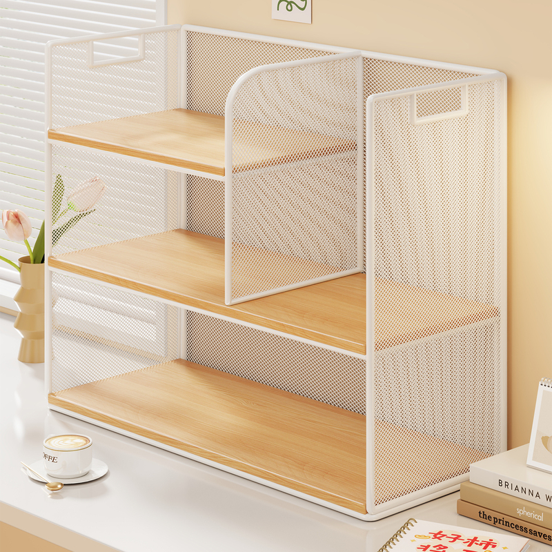 Bookshelf Desktop Storage Rack Student Desk Book Storage Rack Office Desk Workstation File Rack Home Layered Bookcase