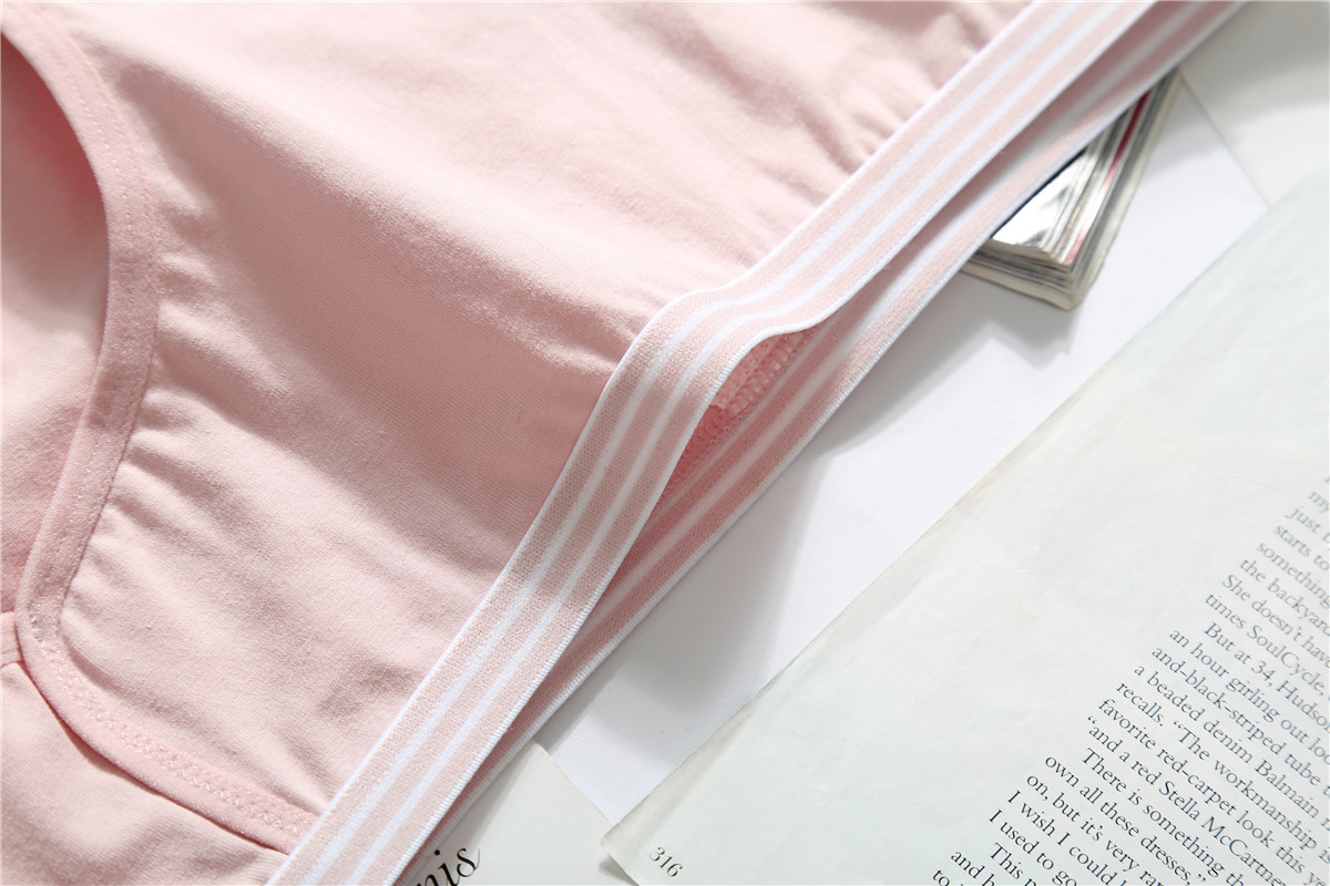 Quần lót thể thao sọc eo cotton tóm tắt quần lót nữ eo giữa Nhật Bản Châu Âu và Hoa Kỳ mới cỡ lớn 096 mới quan lot nu cao cap
