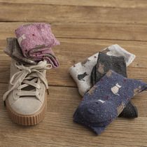 Purchase of five pairs of warm ideas Yarn Cartoon Cat Midbarrel Socks Stocking Socks socks Sox wool socks Net Red Sox