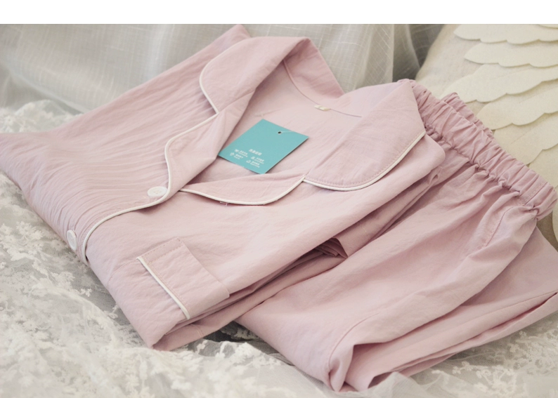 Cặp vợ chồng mới mẫu nam và nữ giặt đồ cotton dài tay quần pyjama thiết lập dịch vụ tại nhà mùa xuân và mùa thu