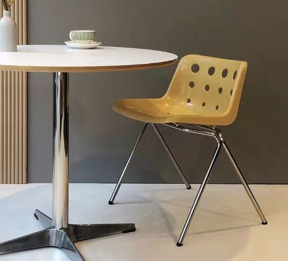 South Korea Ins Nets Red Cheese Chairs Medieval Wind Furniture Hollowed-out Cave Nordic Chairs Stainless Steel Backrest Dining Chair