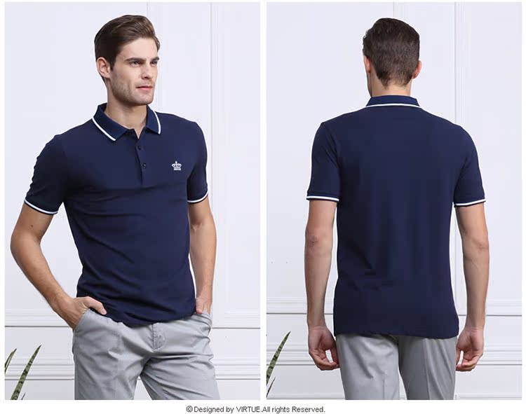 Fu Fu mùa hè mới cho nam Áo thun nam ngắn tay màu rắn áo ve áo POLO áo sơ mi nam giản dị áo polo đẹp