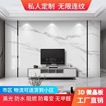  UV board TV background wall imitation marble jazz white fish belly white PVC waterproof living room decoration microcrystalline stone mural