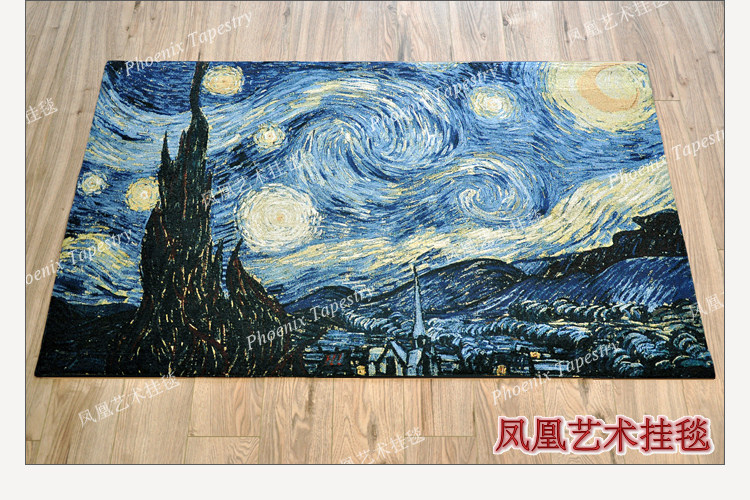 Гобелен 凤凰艺术挂毯 梵高名画欧式提花壁毯 古典ins大挂布客厅卧室背景 Phoenix Art tapestries