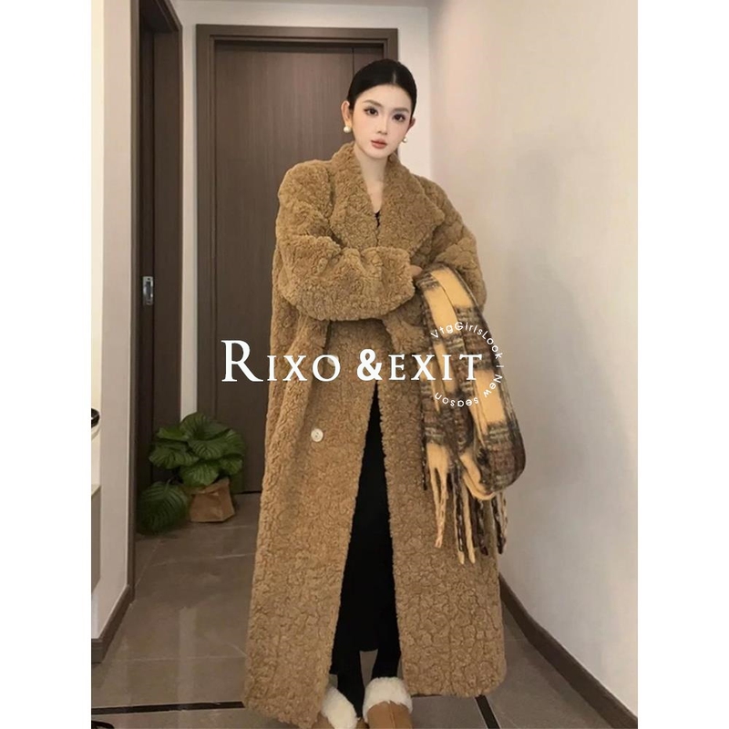 Rixo Exit Winter Thickened Fur Integrated Windproof Fur Coat Long Suit Collar Lamb Wool Jacket Rixo Exit Winter Thickened Fur Integrated Windproof Fur Coat Long Suit Collar Lamb Wool Jacket