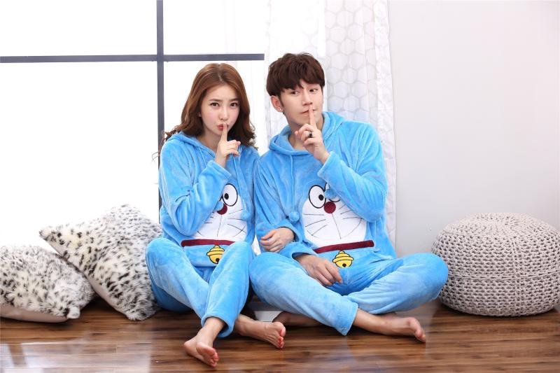 Mùa thu và mùa đông máy jingle mèo dày lông cừu san hô vài bộ đồ ngủ hơn aa mơ chàng trai và cô gái phục vụ nhà đồ bộ mặc nhà cao cấp