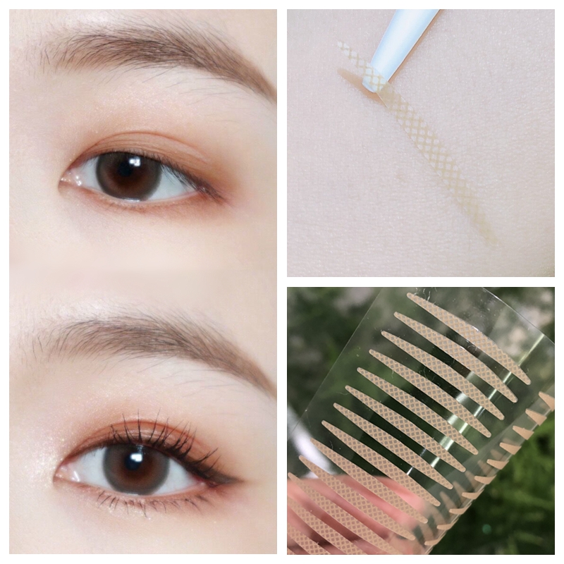 Vegan natural double eye leather patch without mark natural fairy stick lace invisible web yarn-shaped transparent complexion slim