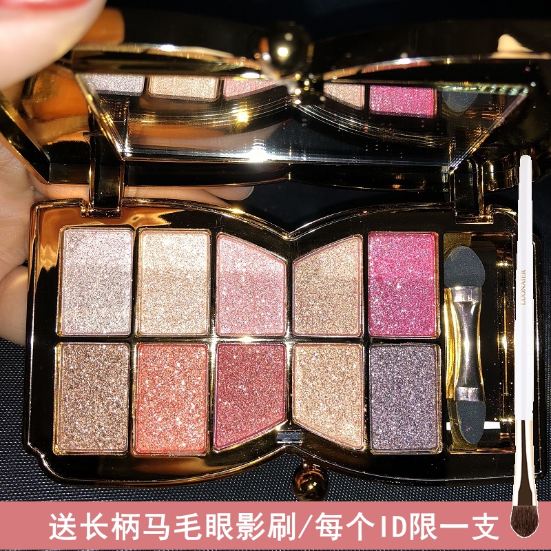 Vinnie Bear 10 Color Pearls Bright Sheet Wine Red Diamonds 9 Color Eye Shadow Pan Deco 9 colour day off yellow