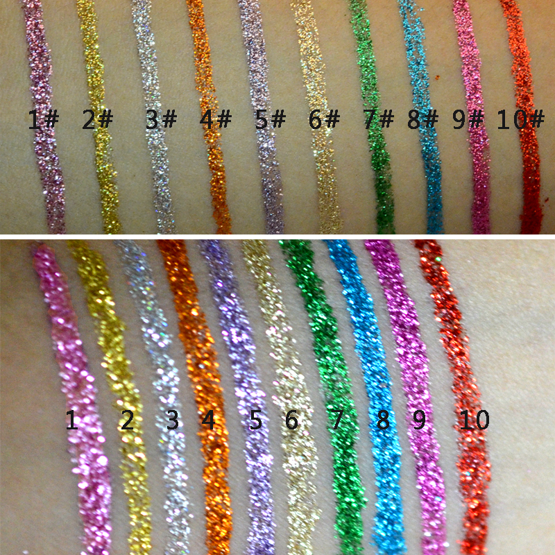 Hiệu suất không thấm nước màu ướt sequins stars bút kẻ mắt dạng lỏng siêu sáng bóng Jingjing nằm tằm eyeshadow sáng bút ins kẻ mắt lemonade