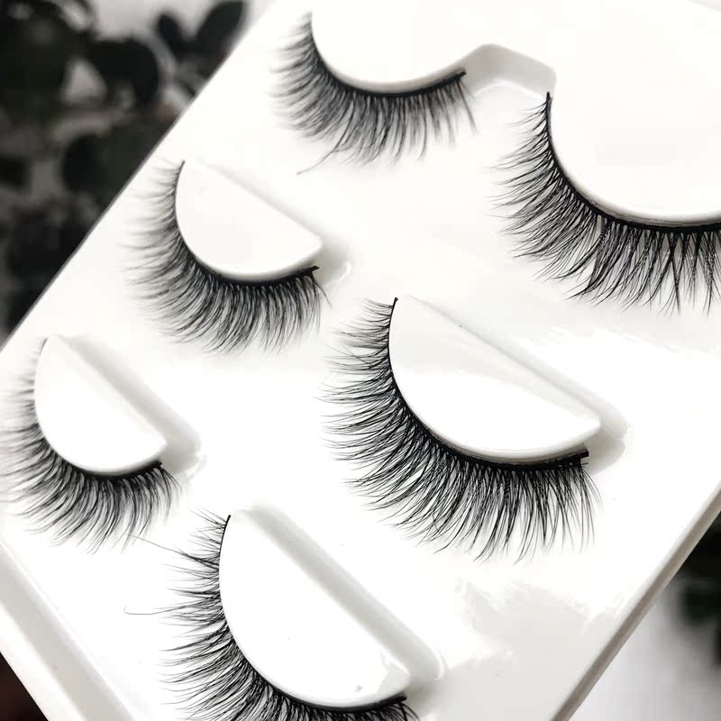 Pseudo-bảy ba cặp lông mi giả lập thể 3D trang điểm nude tự nhiên thực tế dày lông mi mô phỏng dài gửi keo nhỏ - Lông mi giả mi giả vacosi