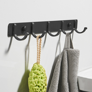 太空铝免打孔置物架浴巾架