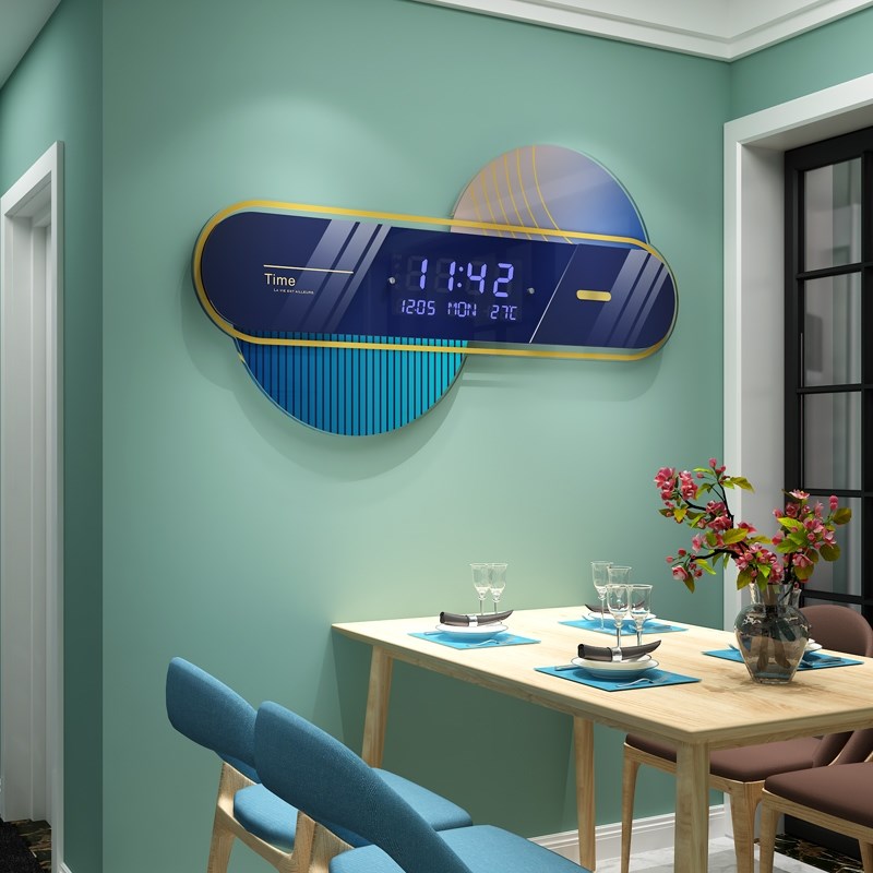 Perpetual calendar electronic clock 2021 new Nordic style electronic calendar clock wall clock living room home decoration wall watch