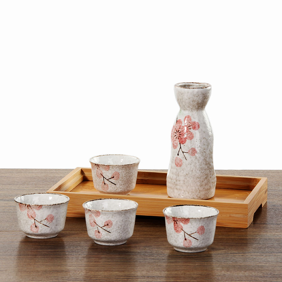 Rượu vang Nhật Bản đặt rượu vang gốm sứ rượu vang nóng rượu sake nồi nhỏ thủy tinh shochu mận rượu vang vàng ly thủy tinh giá để rượu vang