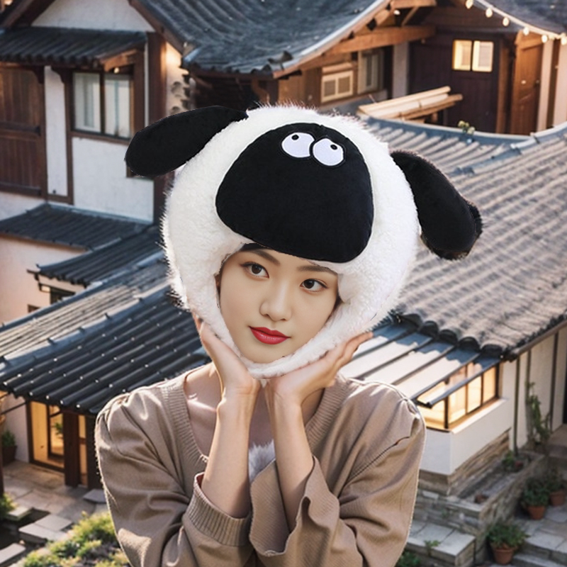 Black-Faced Lamb Headgear, Cute Internet Celebrity Funny Hat for Women, Animal Photo Shoot, Performance Props for Children, Humorous Black-Faced Lamb Headgear, Cute Internet Celebrity Funny Hat for Women, Animal Photo Shoot, Performance Props for Children, Humorous