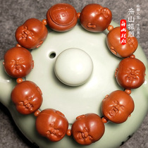 Olive core carving Maitreya Buddha hand string Su Gong pure hand carving round iron core laughing Buddha mens and womens bracelet Wen play