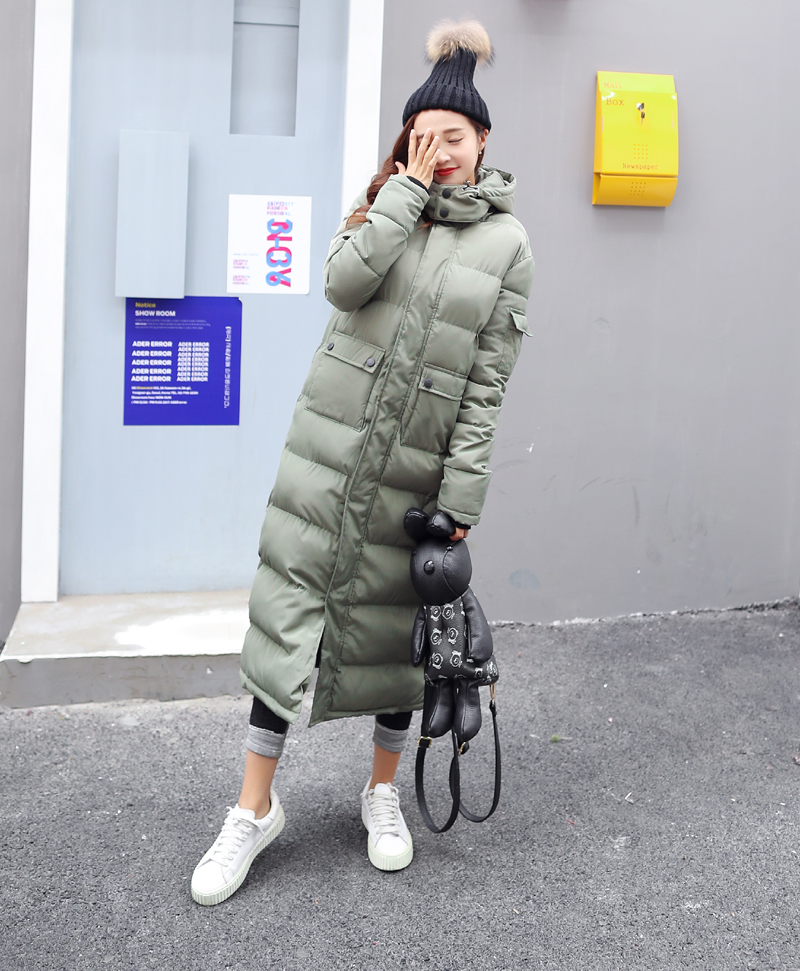 Áo khoác cotton nam Mùa đông dài buông thả áo khoác uniqlo