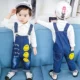 Quần denim bé gái 2018 thu đông 2018 mặc bé gái bé trai treo quần trẻ em ra quần dày