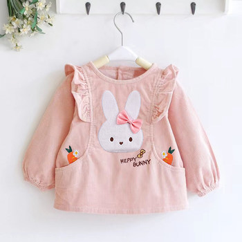 Baby blouse girls outerwear fashionable children's bib