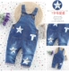 Quần denim bé gái 2018 thu đông 2018 mặc bé gái bé trai treo quần trẻ em ra quần dày
