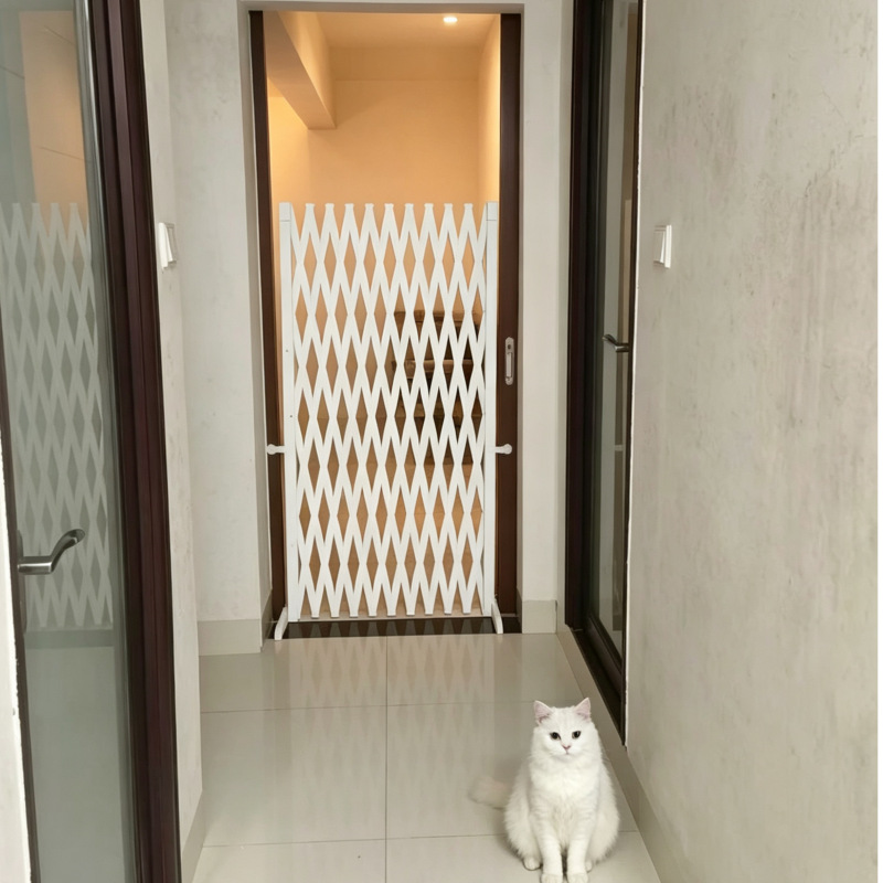 Pet Fence with Retractable Gate, Outdoor and Indoor Retractable Partition, Cat and Dog Barrier, Fence Panel, Isolation Gate, No Drilling Required Pet Fence with Retractable Gate, Outdoor and Indoor Retractable Partition, Cat and Dog Barrier, Fence Panel, Isolation Gate, No Drilling Required