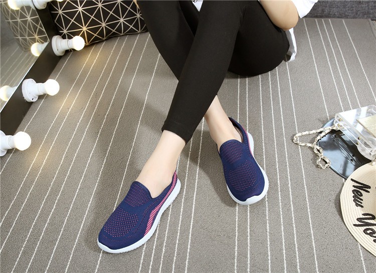 Mùa hè mới trở lại sức mạnh giày nữ thấp để giúp giày thông thường lưới thoáng khí giày lười giày thể thao đế mềm đế giày 6096 shop giay dep