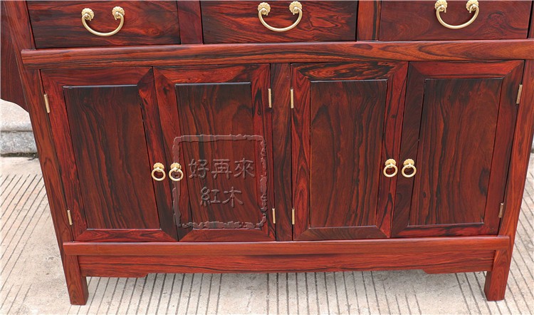Nội thất gỗ gụ Lào đỏ gỗ hồng tủ khóa tủ Sian Dalbergia Trung Quốc phong cách rắn gỗ trường hợp tủ hiên - Bàn / Bàn bàn gỗ xếp mini