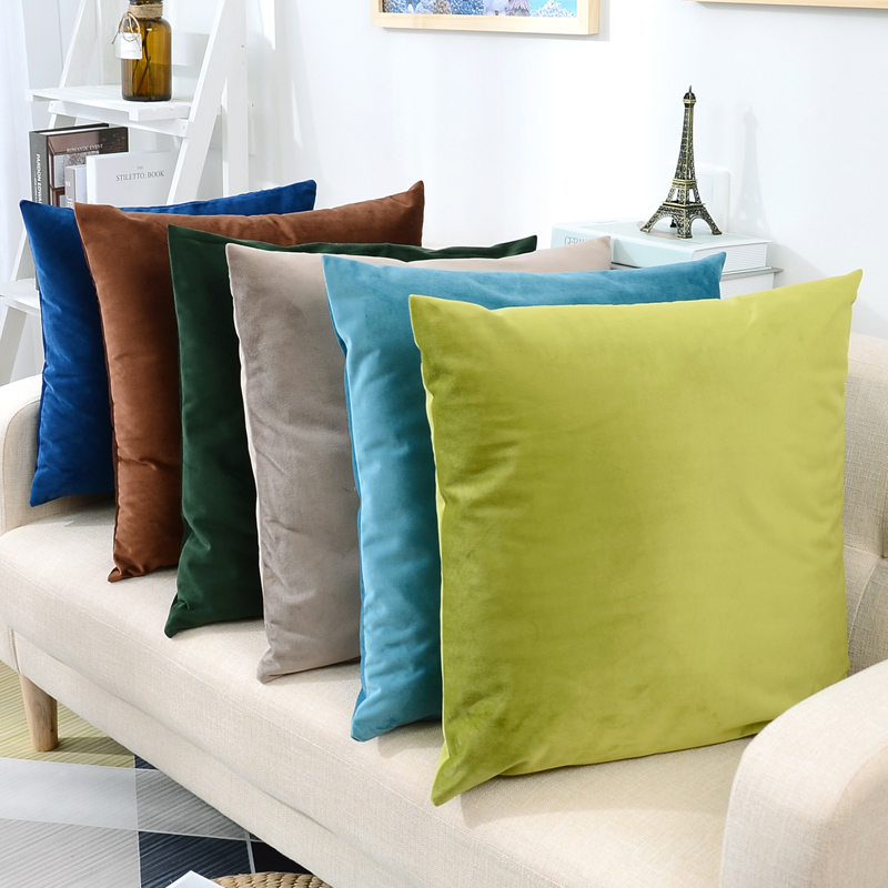 Sofa pillow cushion chair solid color velvet cloth living room Nordic style pillow core modern minimalist square ins